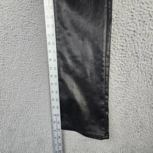 AG Adriano Goldschmied Pants 24 The Jodi Crop Coated Black High Rise Slim Flare - Picture 6 of 8